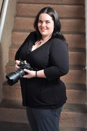 Photography Hallie Dedrick with her Nikon camera